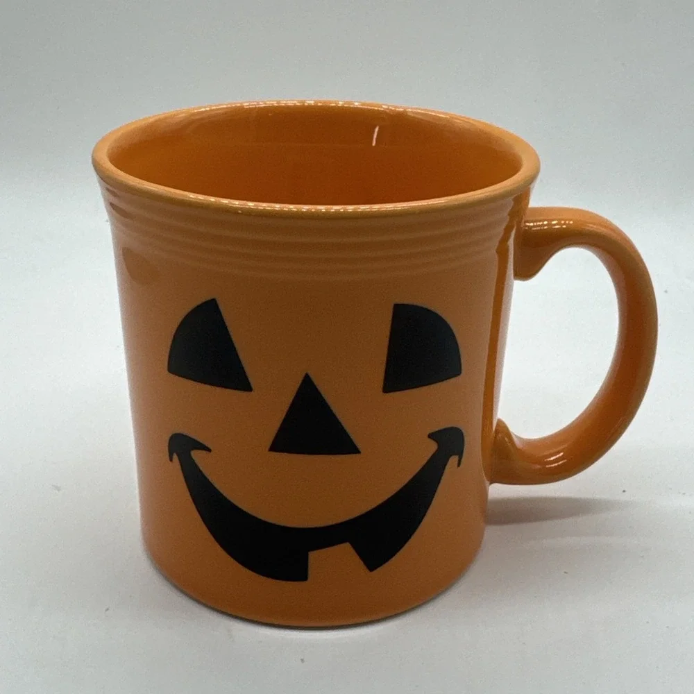 NEW Fiesta retired Happy Pumpkin Halloween Java Mug Fiestaware tangerine